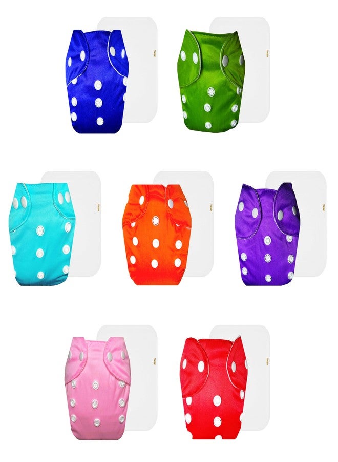 Dumbledo Lite Cloth Diaper with Cotton Insert (Pack of 7) | Soft & Gentle | Breathable | Quick Dry | Ideal for Toddlers | 3 Months - 2 Years | Unisex Baby - Image 1