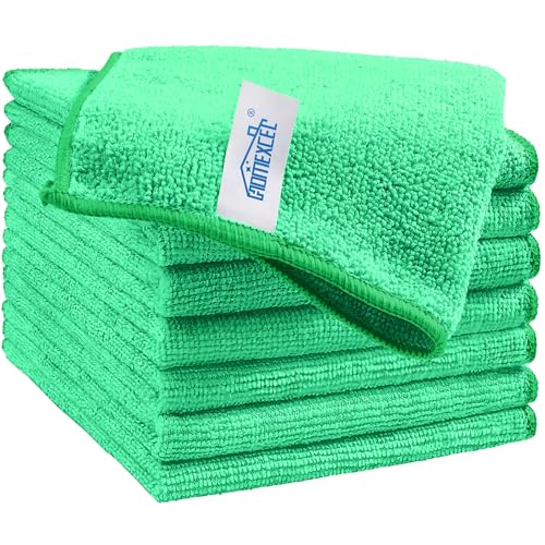 HOMEXCEL Green Microfiber Cleaning Cloth 8 Pack Cleaning Towels for Kitchen Lint Free ScratchFree Highly Absorbent and Reusable Cleaning Rags for House Window and Glass Cars 115 X115 inch - Image 1