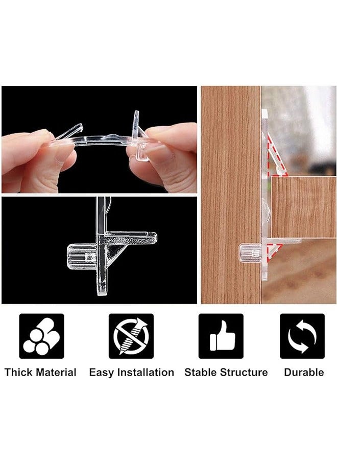 20 Pcs Shelf Support Peg Clear Plastic Cabinet Shelf Pins Self-Locking Bracket Clips Rectangular Plastic Laminated Plate Holder for Supporting Furniture Kitchen Bookcase Closet Shelf 5*20MM - Image 3