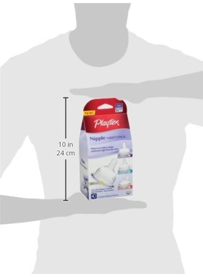 Playtex Nipple Variety Kit, Medium Flow, 4-Count