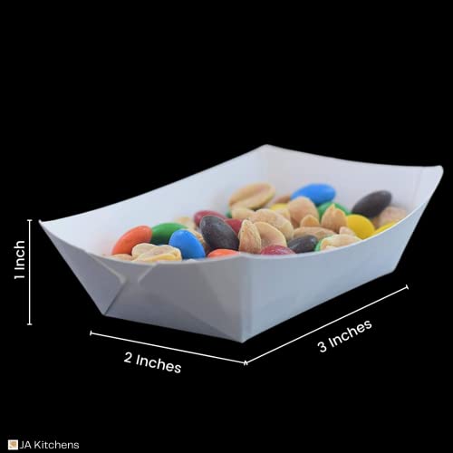 JA Kitchens Mini White Paper Food Tray - 250 Pieces 1/4 Pound Tray - Image 5