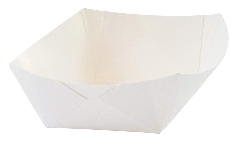 JA Kitchens Mini White Paper Food Tray - 250 Pieces 1/4 Pound Tray - Image 3
