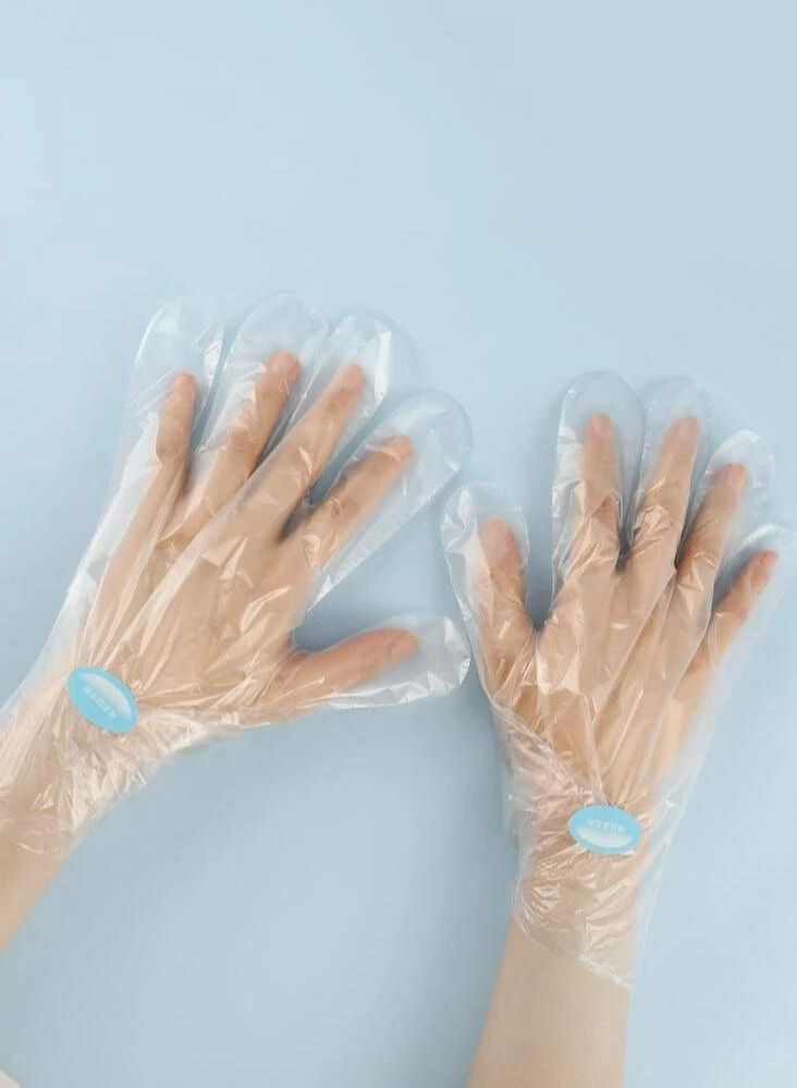 Transparent Nylon Glove 100 Pieces, with 100 Stickers - Image 1