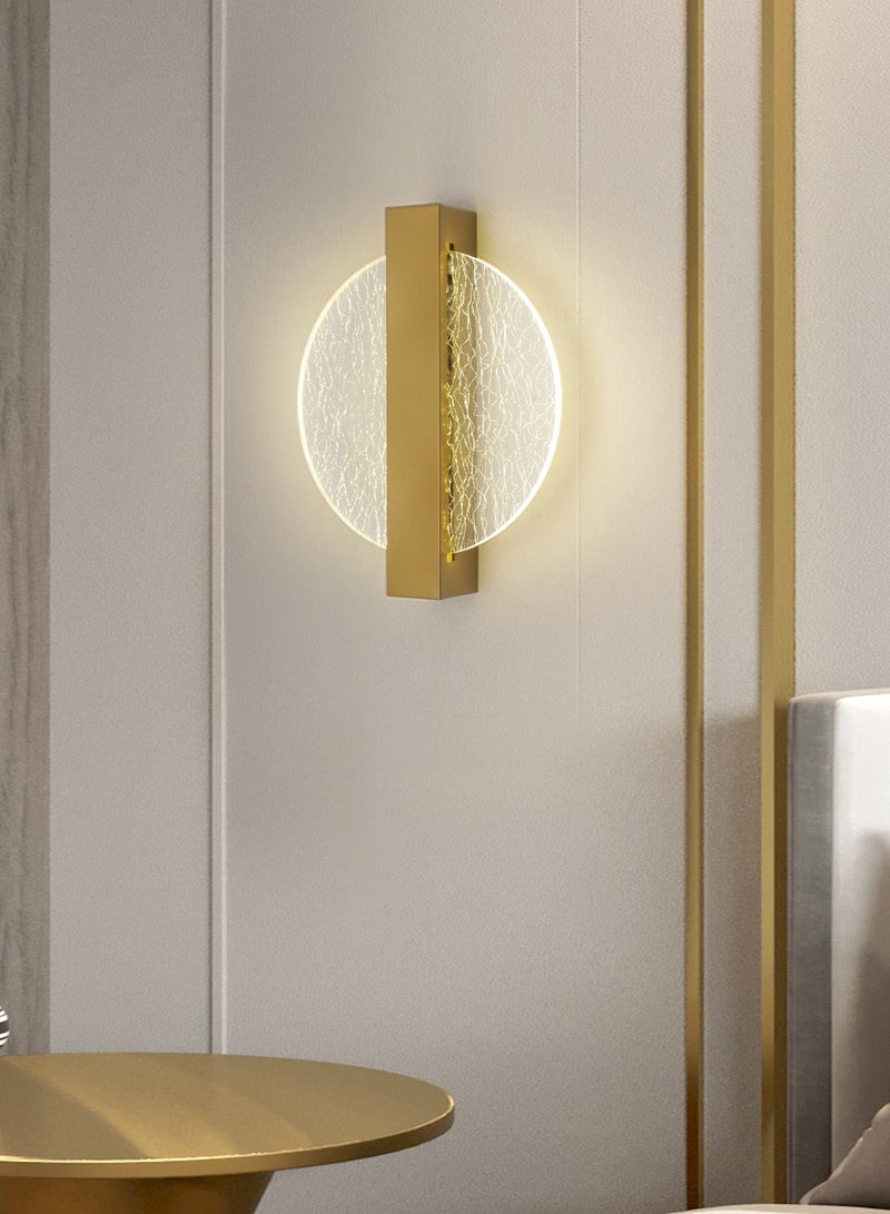 YATAI LIGHTING ضوء حائط LED حديث بسيط، 6 واط، ذهبي، قابل للتعتيم بثلاثة ألوان (3000K-6000K)، مصباح حائط أكريليك ومعدني لغرفة النوم، غرفة الطعام، الممر، بجانب السرير - Image 5