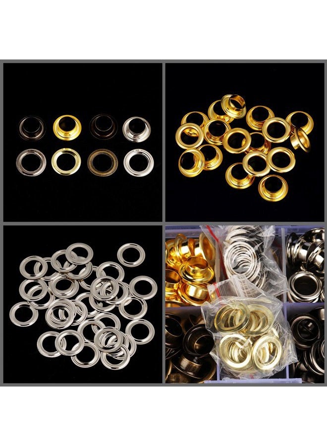 Hztyyier Metal Grommets Kit 140Pcs 5/16 Inch 8mm Metal Eyelets Kits Shoe Eyelets Grommet Sets for Shoes Clothes Crafts Bag DIY Project with Storage Box - Image 3