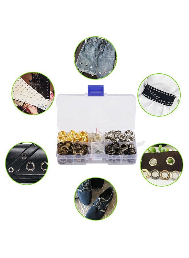 Hztyyier Metal Grommets Kit 140Pcs 5/16 Inch 8mm Metal Eyelets Kits Shoe Eyelets Grommet Sets for Shoes Clothes Crafts Bag DIY Project with Storage Box - Image 4
