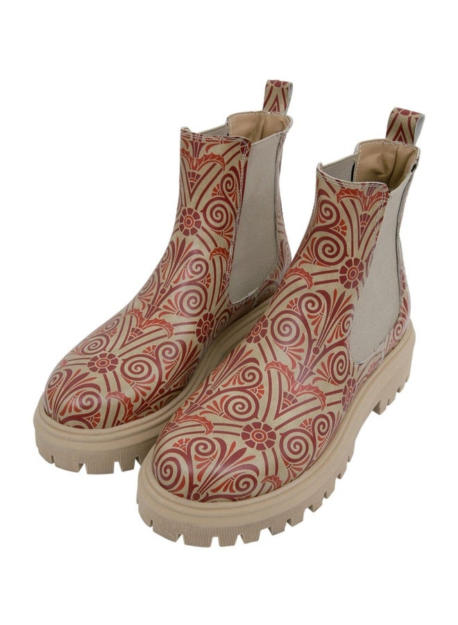 Dogo Women's Vegan Leather Multi-Color Ankle Boot - Majestic Gold Design. - Image 1