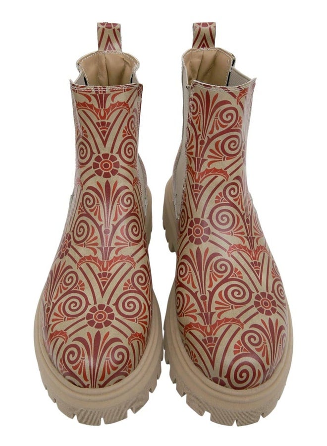 Dogo Women's Vegan Leather Multi-Color Ankle Boot - Majestic Gold Design. - Image 2