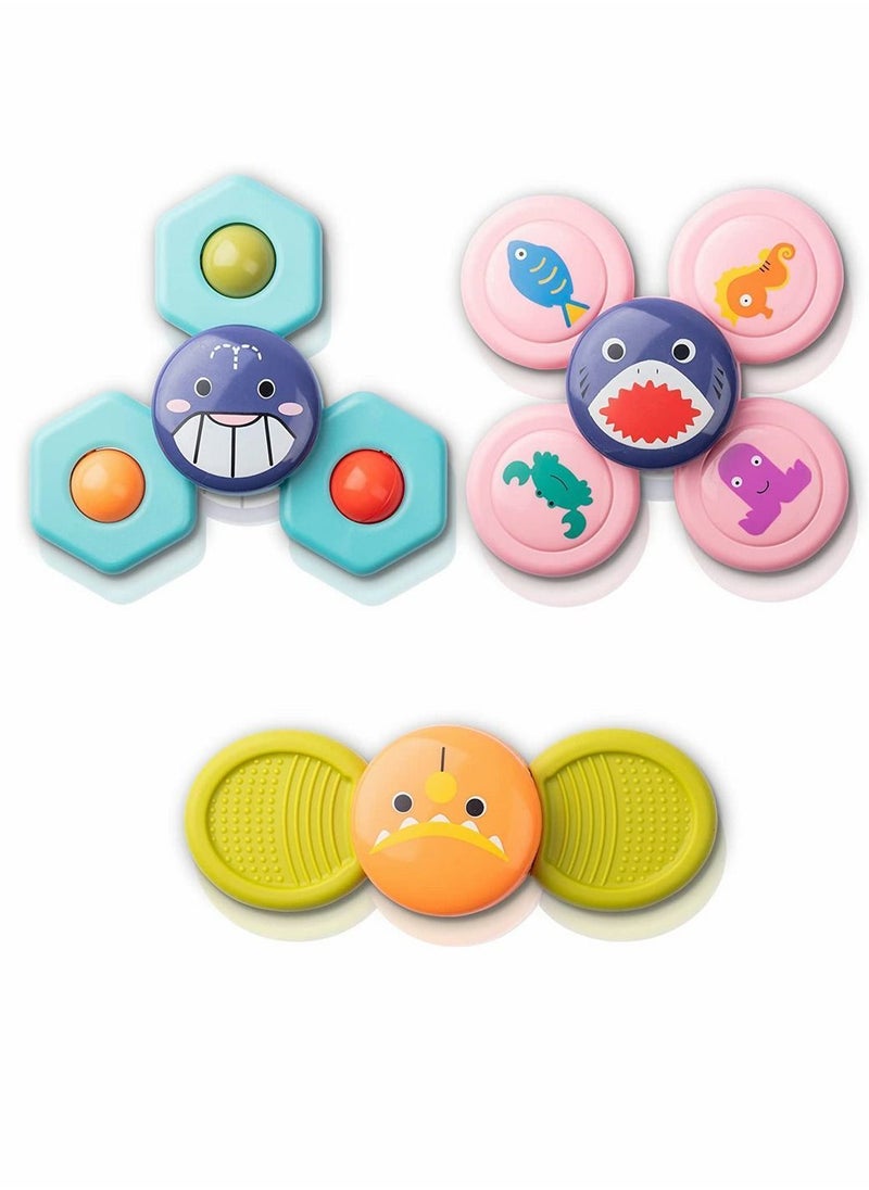 Y&D - Baby Cup Spinner Toy with Suction 3 Pack Bath Toys Cartoon Spinning Lovely Gift for and Children - Image 1