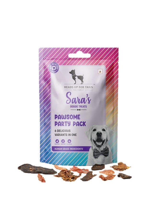Heads Up For Tails Sara's Party Pack - an Assortment of Sara’s Treats - 200gm | No Preservatives | No Artificial Colours Added | Grain-Free | 100% Natural and Farm Fresh Ingredients | Dogs Treats - Image 1