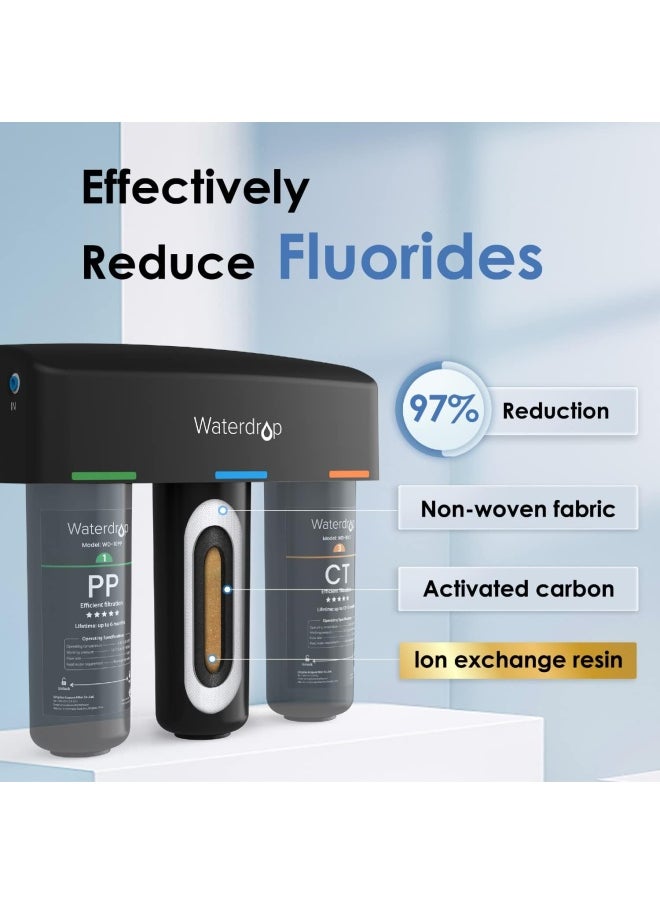 Waterdrop - Black  Tsa 3 Stage Under Sink Water Filter Direct Connect To Home Faucet Nsf/Ansi 42 Certified Element Usa Tech - Image 1