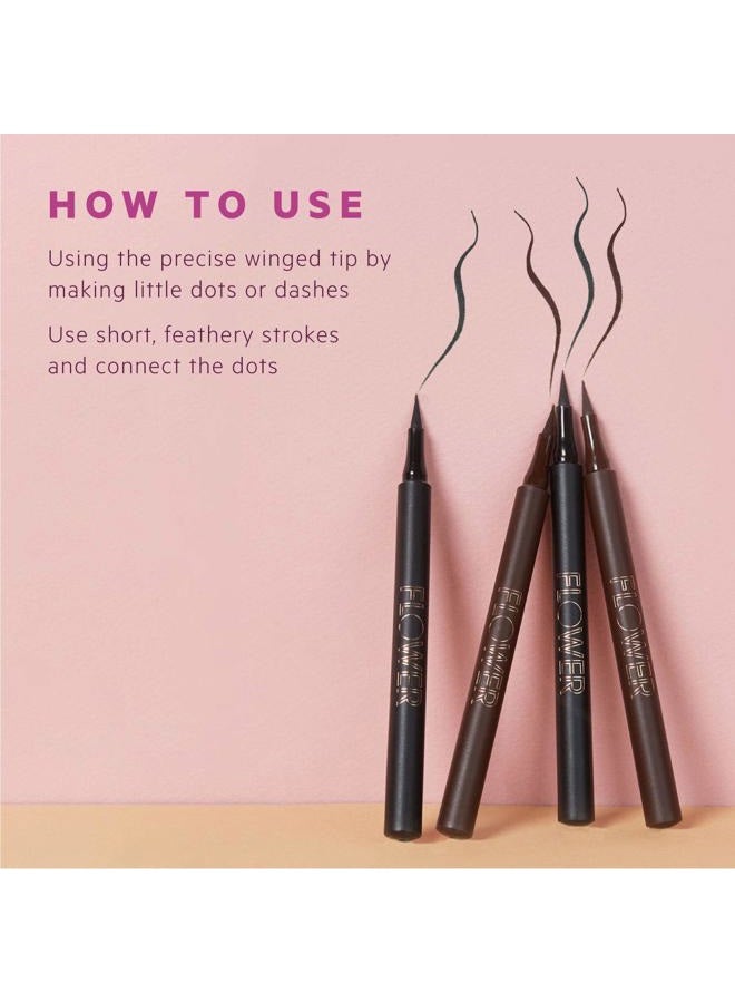 Flower Beauty By Drew Barrymore Forever Wear Winged Eyeliner - Long-Lasting + Smudge-Proof - Liquid Eyeliner + Winged Applicator (All-Nighter) - Image 3