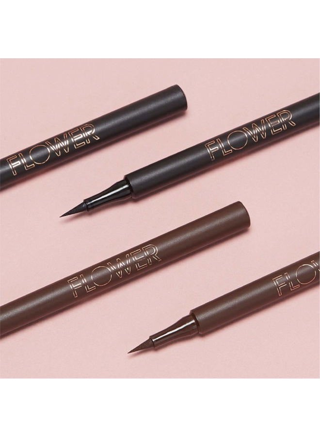 Flower Beauty By Drew Barrymore Forever Wear Winged Eyeliner - Long-Lasting + Smudge-Proof - Liquid Eyeliner + Winged Applicator (All-Nighter) - Image 4