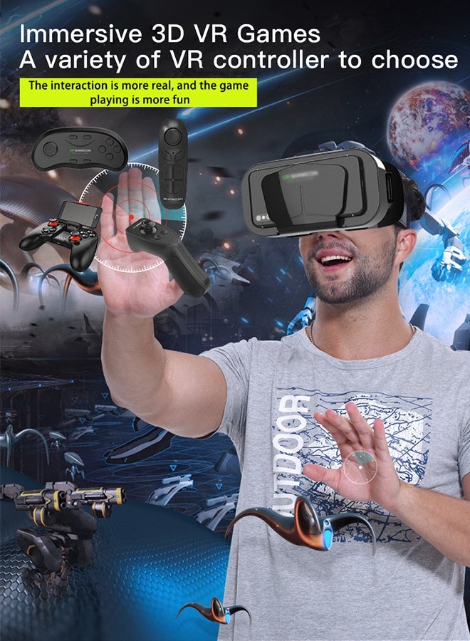 DUNISO VR 3D Virtual Reality Headset，VR Headset for iPhone & Android with Controller，Adjustable Virtual Reality VR Glasses，Support 4.7-7.0 Inch Mobile Phones，for TV, Movies, Video Games - Image 3