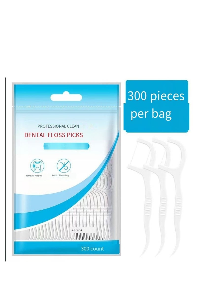 كيو زد 300 قطعة من خيط تنظيف الأسنان، أعواد تنظيف الأسنان، أعواد تنظيف الأسنان، تنظيف الأسنان، حجم عائلي (300 عود) - Image 1