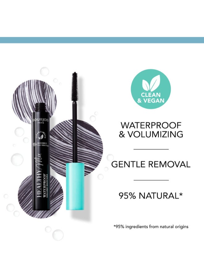 BOURJOIS PARIS ماسكارا هيلثي ميكس كلين المقاومة للماء - 001 - أسود مقاوم للماء، 10 مل - Image 3