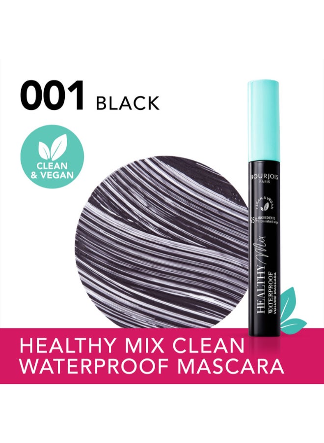BOURJOIS PARIS ماسكارا هيلثي ميكس كلين المقاومة للماء - 001 - أسود مقاوم للماء، 10 مل - Image 2