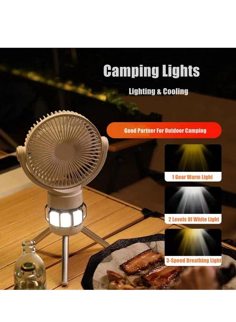كول بيبي مروحة خارجية COOLBABY سعة 10000 مللي أمبير في الساعة للتخييم مع ضوء LED USB مروحة محمولة مع جهاز تحكم عن بعد بنك الطاقة بطارية قابلة لإعادة الشحن 3 سرعات طاقة الرياح لخيمة التخييم والصيد وعربة الغولف - Image 3