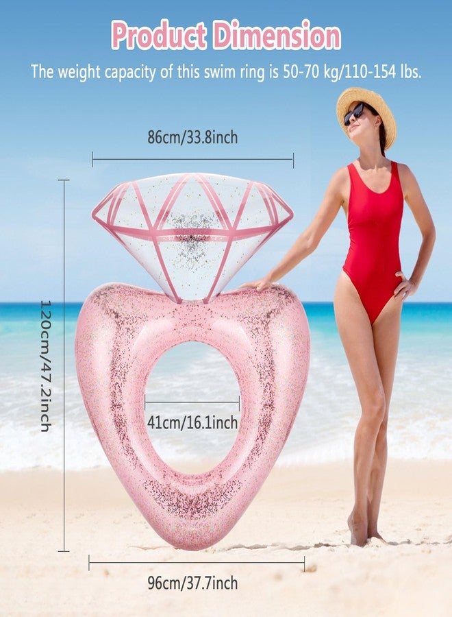 MoKo Inflatable Pool Floats for Adults, Clearance Bachelorette Party Decorations Heart Shaped Swim Ring Summer Swimming Tube Water Fun Beach Wedding Pool Toys Swimming Circle - Image 4