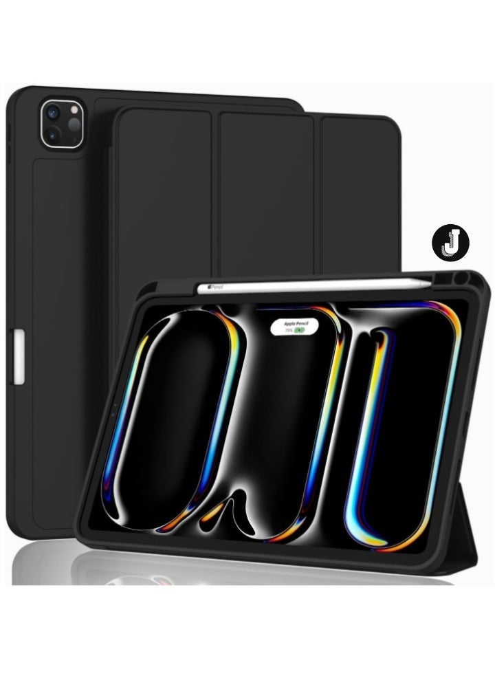 JAJEEK "2024 iPad Pro 11" Case (M4, 5th Gen) – Smart Case with Pencil Holder, Touch ID Support & Auto Wake/Sleep Function (Black)" - Image 1