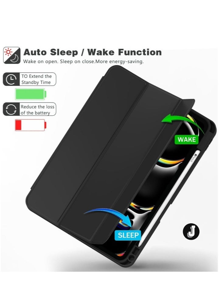 JAJEEK "2024 iPad Pro 11" Case (M4, 5th Gen) – Smart Case with Pencil Holder, Touch ID Support & Auto Wake/Sleep Function (Black)" - Image 4