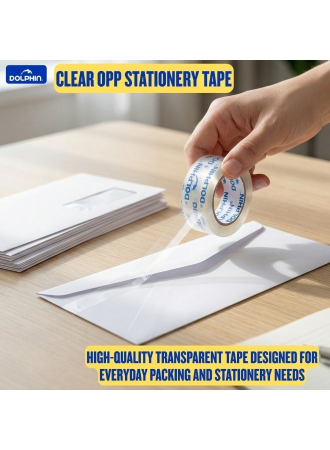 دولفين شريط لاصق شفاف فائق الوضوح دولفين عرض 24 مم × طول 36 ياردة، مناسب للمدرسة والمكتب والمنزل - Image 3