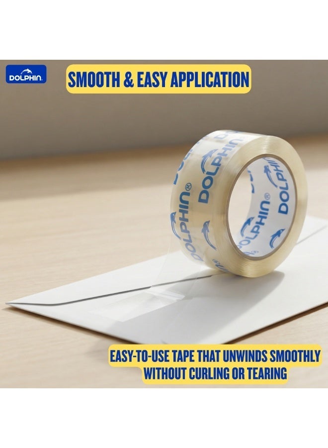 دولفين شريط لاصق شفاف فائق الوضوح دولفين عرض 24 مم × طول 36 ياردة، مناسب للمدرسة والمكتب والمنزل - Image 2