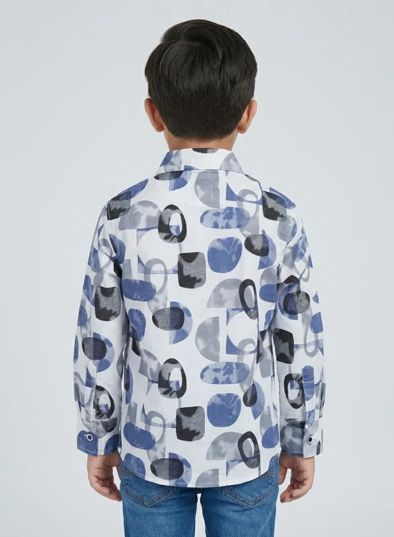 babyqlo Boys Abstract Print Casual Cotton Shirt