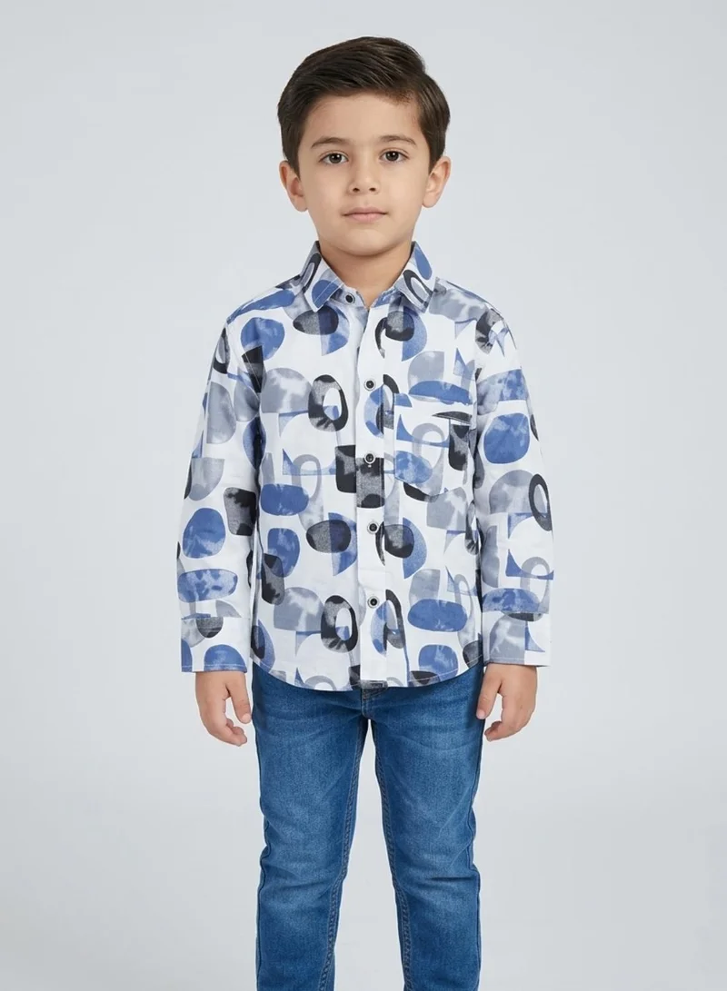 babyqlo Boys Abstract Print Casual Cotton Shirt