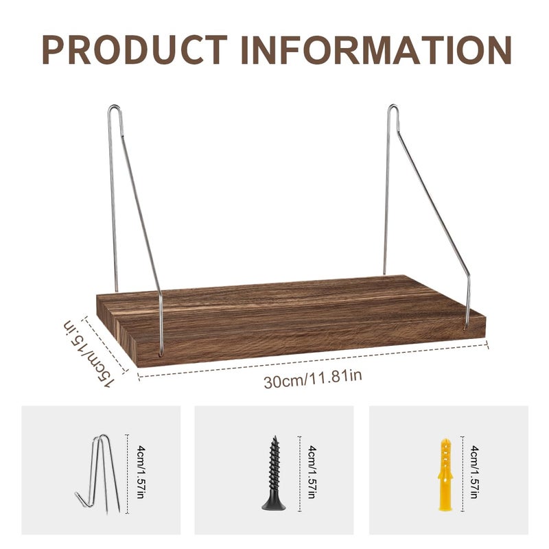 Demine Fabric Wall Cubicle Shelf with Hooks for Work Decor, 11.8''x6'' Wooden Cubicle Organizer Storage Shelf with Hangers Cubicle Accessories for Office & Women Men Deskï¼ˆ1 Pack ï¼‰ - Image 3