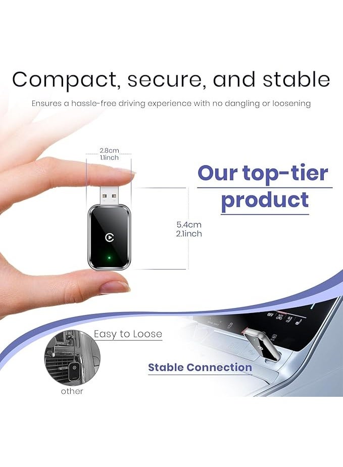 Wireless CarPlay Adapter for iPhone & Android - Convert Wired to Wireless CarPlay Adapter, [5.2GHz Bluetooth] for iOS 10+ & Android 11+, Support OTA - Image 2