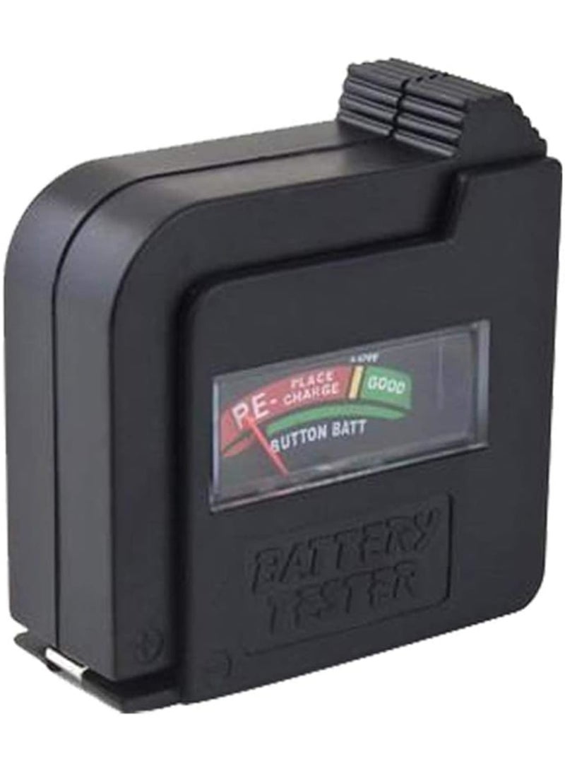 Cobest Battery Tester, Multi Purpose Household Battery Load Tester Checker, Universal Battery Checker Meter for AA/AAA/C/D/9V/1.5V Small Button Cell Batteries 12 V Lantern Cells & More (Black) - Image 1