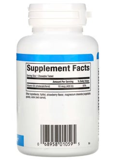 natural Factors vitamin d3 for kids strawberry 10mcg 400 iu - 100-chewable tablets  - Image 2