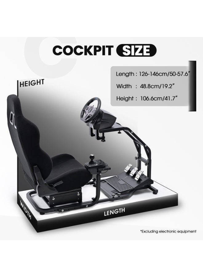 Dardoo Universal Racing Simulator Cockpit with Adjustable Seat | for Logitech G29/G920/G923 & Thrustmaster T300RS/T500RS/TX | Sim Racing Cockpit Frame Only - Image 3