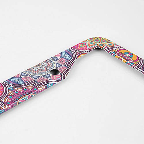 Beabes Bohemian Mandala License Plate Frame Beautiful Paisley Novelty License Plate Frame Flower Colorful License Plate Cover Car Tag Holder Metal License Plate Frame for US Vehicles Standard - Image 3