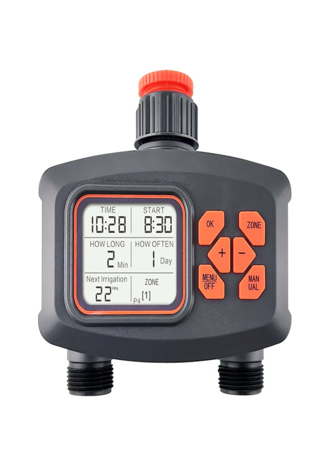 Generic Water Timer for Garden Hose Smart Sprinkler Timer 2 Outlets Large LCD Screen Programmable Irrigation Timer for Yard Lawn Automatic/Manual Outdoor Watering Timer  - Image 1