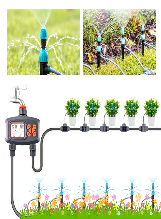 Generic Water Timer for Garden Hose Smart Sprinkler Timer 2 Outlets Large LCD Screen Programmable Irrigation Timer for Yard Lawn Automatic/Manual Outdoor Watering Timer  - Image 3
