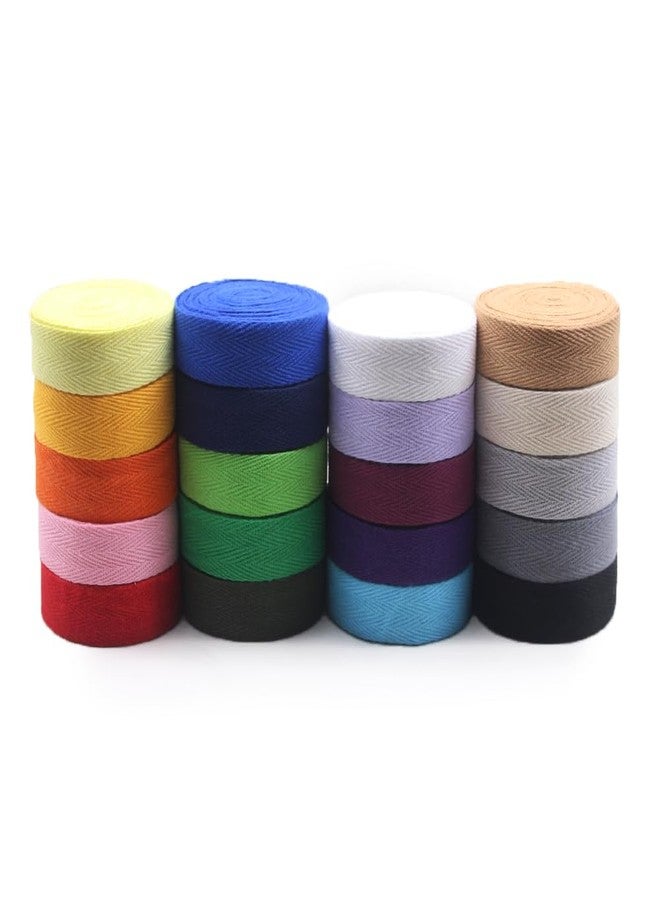 SEMINI 3/4'' Wide 21 Mixed Color 42 Yards Twill Cotton Ribbon Herringbone Bias Tape Natural Webbing Tape for Sewing Binding Gift Wrapping DIY Crafts Sewing Home Decoration (3/4inch(2cm)) - Image 4