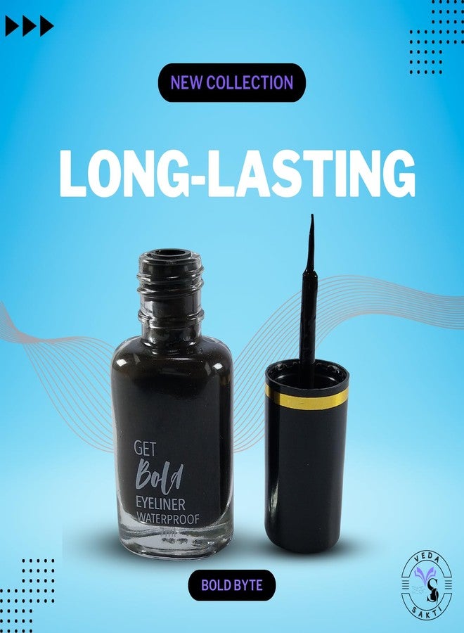 Bold Byte مجموعة ماسكارا وكحل عيون | عبوة من قطعتين - ماسكارا ماجيكلاينر سائلة (7.5 مل) + كحل عيون جل مطفي (7 مل) | مكياج عيون مقاوم للماء، لا يتلطخ، سريع الجفاف، ويدوم طويلاً للنساء والفتيات - Image 3
