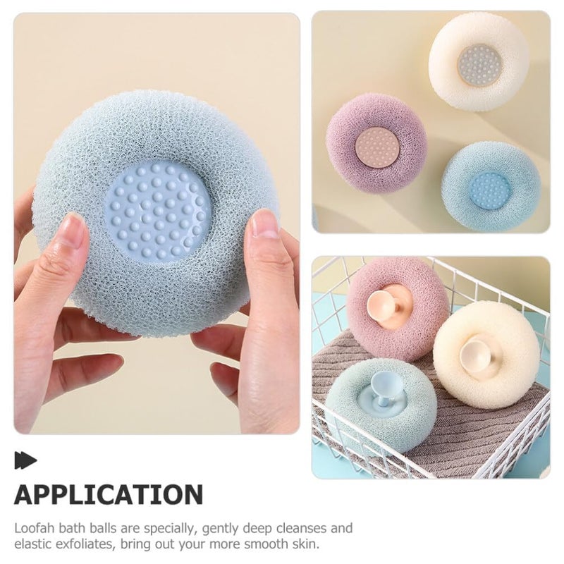 Bath Shower Scrub Sponge For Body Mud Dirt Remover Round Bathing Foam Exfoliator Loofah For Men Women And Baby Ultra Soft Scrubber With Suction Cup  - Image 3