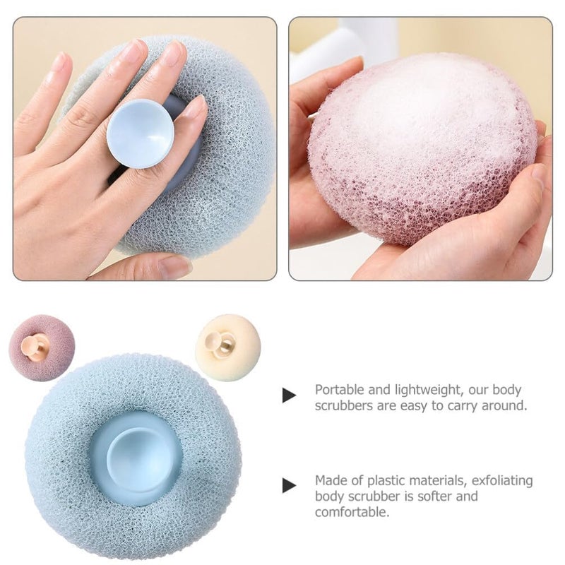 Bath Shower Scrub Sponge For Body Mud Dirt Remover Round Bathing Foam Exfoliator Loofah For Men Women And Baby Ultra Soft Scrubber With Suction Cup  - Image 4