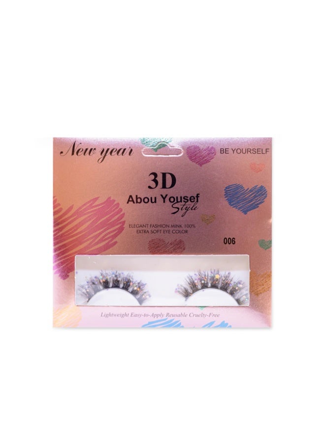 رموش صناعية لامعة بالجليتر ثلاثية الأبعاد – رموش مزينة بلمعة للمكياج والحفلات والمناسبات