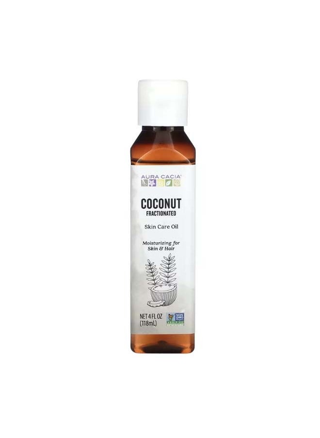 Aura Cacia Fractionated Skin Care Oil  Coconut  4 fl oz 118 ml  - Image 1