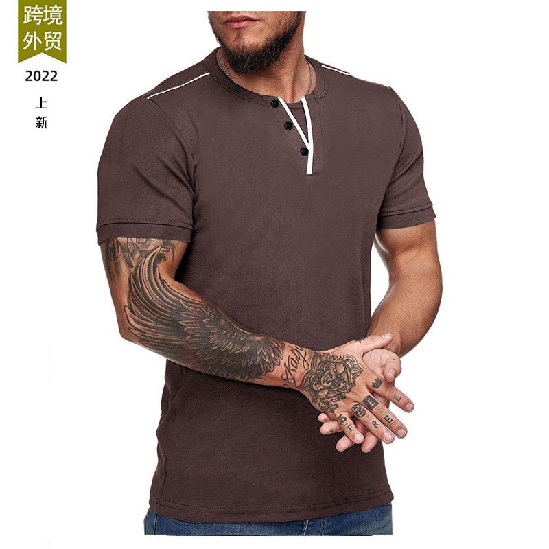 summer new and multi-color loose men''s T-shirt basic casual loose short sleeve men''s T-shirt - Image 2