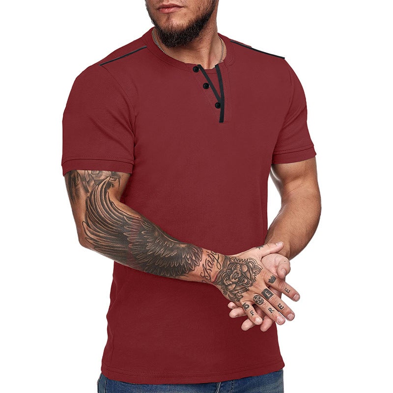 summer new and multi-color loose men''s T-shirt basic casual loose short sleeve men''s T-shirt - Image 4