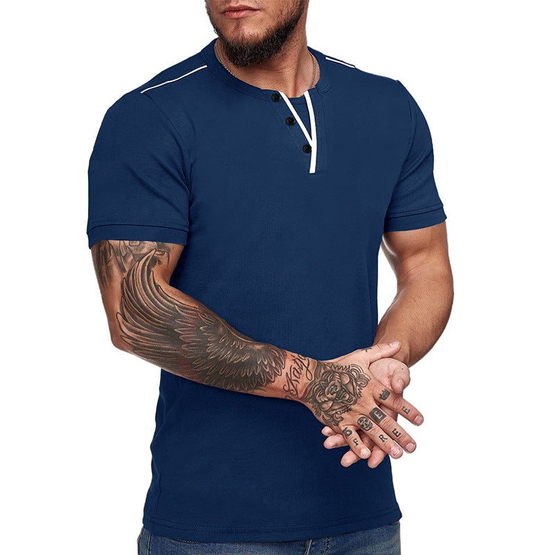 summer new and multi-color loose men''s T-shirt basic casual loose short sleeve men''s T-shirt - Image 5