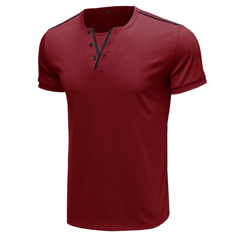 summer new and multi-color loose men''s T-shirt basic casual loose short sleeve men''s T-shirt - Image 1