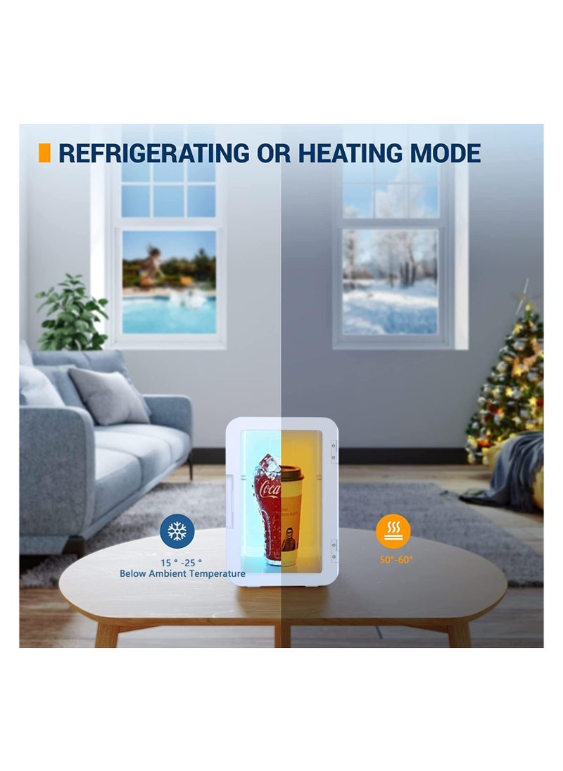 Dubkart - 8L Mini Fridge, Travel Refrigerator with AC/DC Portable Thermoelectric Cooler and Warmer, Portable Personal Refrigerator for Food, Drinks, Skincare, Medications, Great for Office, Bedroom, Dorm, Car - Image 1