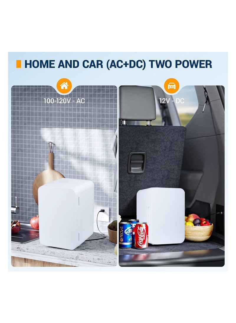 Dubkart - 8L Mini Fridge, Travel Refrigerator with AC/DC Portable Thermoelectric Cooler and Warmer, Portable Personal Refrigerator for Food, Drinks, Skincare, Medications, Great for Office, Bedroom, Dorm, Car - Image 1