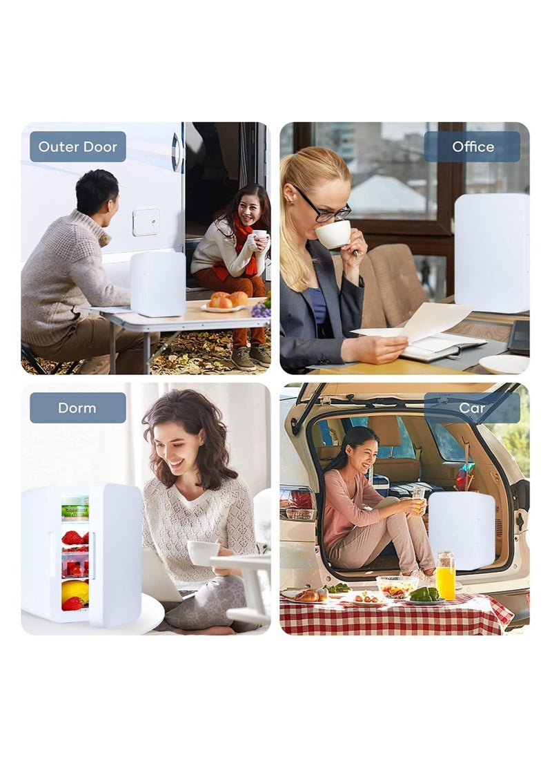 Dubkart - 8L Mini Fridge, Travel Refrigerator with AC/DC Portable Thermoelectric Cooler and Warmer, Portable Personal Refrigerator for Food, Drinks, Skincare, Medications, Great for Office, Bedroom, Dorm, Car - Image 1